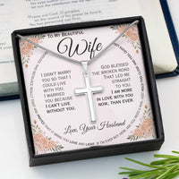 Load image into Gallery viewer, To My Wife- I can&#39;t Live Without You- Cross Necklace ( Engraved)
