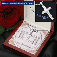 Load image into Gallery viewer, To My Wife- I can&#39;t Live Without You- Cross Necklace ( Engraved)
