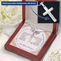 Load image into Gallery viewer, To My Wife- I can&#39;t Live Without You- Cross Necklace ( Engraved)
