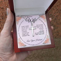 Load image into Gallery viewer, To My Wife- I can&#39;t Live Without You- Cross Necklace ( Engraved)
