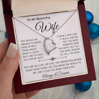 Load image into Gallery viewer, To My Beautiful Wife- My Love, My Life, My Inspiration- Heart Necklace
