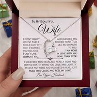Load image into Gallery viewer, To My Beautiful Wife- I Love You More- Heart Necklace
