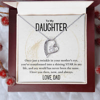Load image into Gallery viewer, To My Daughter- My Shining Star- Heart Necklace
