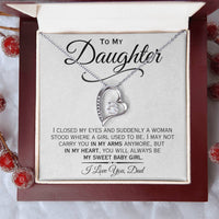 Load image into Gallery viewer, To My Daughter- Sweet Baby Girl- Heart Necklace
