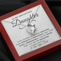 Load image into Gallery viewer, To My Unstoppable Daughter- I Love You- Heart Necklace
