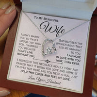 Load image into Gallery viewer, To My Beautiful Wife- I Love You More- Heart Necklace
