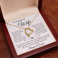 Load image into Gallery viewer, To My Beautiful Wife- My Love, My Life, My Inspiration- Heart Necklace
