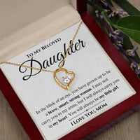 Load image into Gallery viewer, To My Beloved Daughter- Brave, Smart, Strong- Love Necklace
