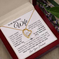 Load image into Gallery viewer, To My Beautiful Wife- I Love You More- Heart Necklace
