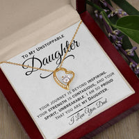 Load image into Gallery viewer, To My Unstoppable Daughter- I Love You- Heart Necklace
