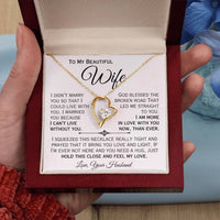 Load image into Gallery viewer, To My Beautiful Wife- I Love You More- Heart Necklace
