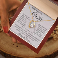 Load image into Gallery viewer, To My Beautiful Wife- My Love, My Life, My Inspiration- Heart Necklace
