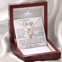 Load image into Gallery viewer, To My Beautiful Wife- I Love You More- Heart Necklace
