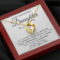 Load image into Gallery viewer, To My Unstoppable Daughter- I Love You- Heart Necklace
