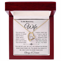 Load image into Gallery viewer, To My Beautiful Wife- My Love, My Life, My Inspiration- Heart Necklace
