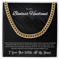 Load image into Gallery viewer, To My Badass Husband - Love You With All My Heart - Cuban Link Chain
