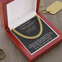 Load image into Gallery viewer, To My Husband - I Love You and I Am Yours - Cuban Chain Necklace
