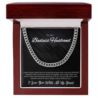 Load image into Gallery viewer, To My Badass Husband - Love You With All My Heart - Cuban Link Chain
