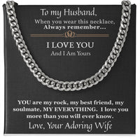 Load image into Gallery viewer, To My Husband - I Love You and I Am Yours - Cuban Chain Necklace
