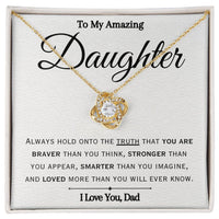 Load image into Gallery viewer, To My American Daughter- Braver Stronger Smarter- Necklace (From Dad)
