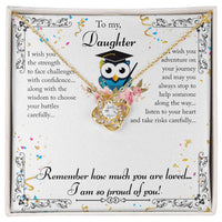 Load image into Gallery viewer, Love Knot Necklace For Daughter (Yellow &amp; White Gold Variants)
