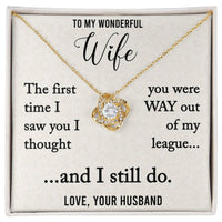Load image into Gallery viewer, To My Wonderful Wife-Out of My League-Love Knot Necklace
