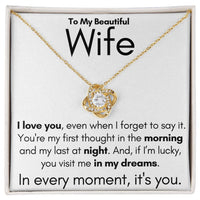 Load image into Gallery viewer, To My Beautiful Wife- In My Dreams- Necklace (White background)
