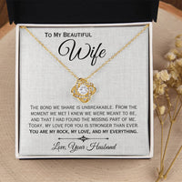 Load image into Gallery viewer, To My Wife- My Rock, My Love, My Everything- Love Knot Necklace
