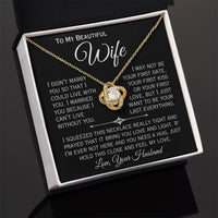 Load image into Gallery viewer, To My Beautiful Wife- I Can&#39;t Live Without You- Love Necklace ( Black)
