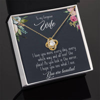 Load image into Gallery viewer, To My Gorgeous Wife- You are Beautiful- Love Knot Necklace
