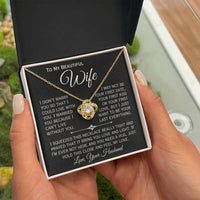 Load image into Gallery viewer, To My Beautiful Wife- I Can&#39;t Live Without You- Love Necklace ( Black)
