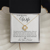 Load image into Gallery viewer, To My Wife- My Rock, My Love, My Everything- Love Knot Necklace

