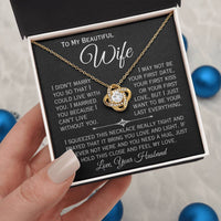 Load image into Gallery viewer, To My Beautiful Wife- I Can&#39;t Live Without You- Love Necklace ( Black)

