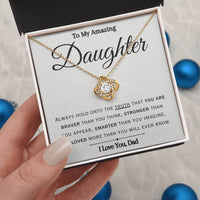 Load image into Gallery viewer, To My American Daughter- Braver Stronger Smarter- Necklace (From Dad)
