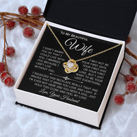 Load image into Gallery viewer, To My Beautiful Wife- I Can&#39;t Live Without You- Love Necklace ( Black)
