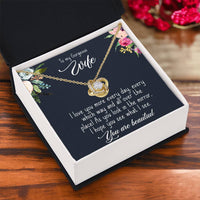 Load image into Gallery viewer, To My Gorgeous Wife- You are Beautiful- Love Knot Necklace
