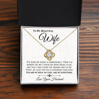 Load image into Gallery viewer, To My Wife- My Rock, My Love, My Everything- Love Knot Necklace
