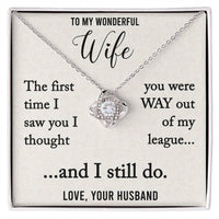 Load image into Gallery viewer, To My Wonderful Wife-Out of My League-Love Knot Necklace
