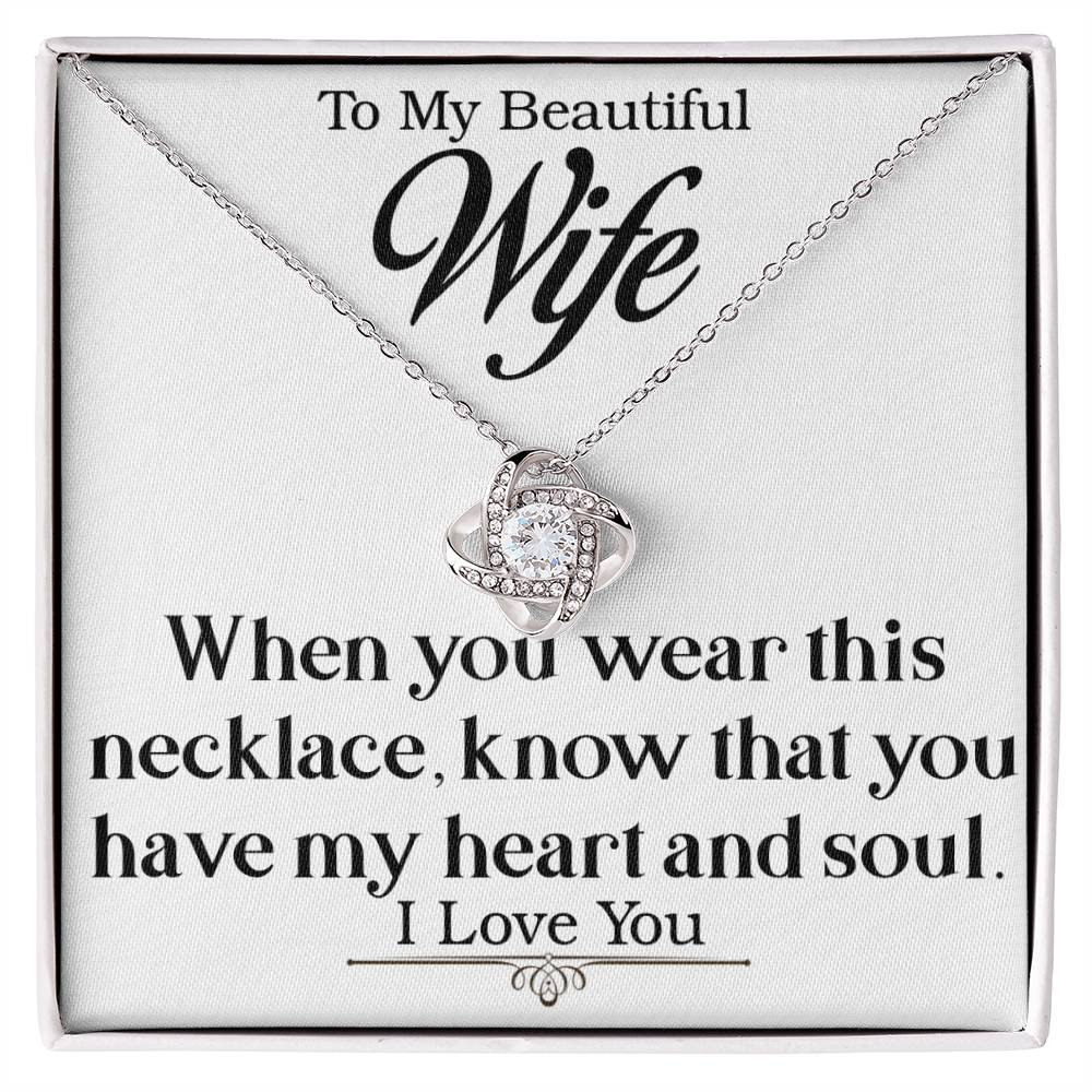 To My Beautiful Wife-Heart and Soul- Necklace