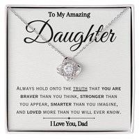 Load image into Gallery viewer, To My American Daughter- Braver Stronger Smarter- Necklace (From Dad)
