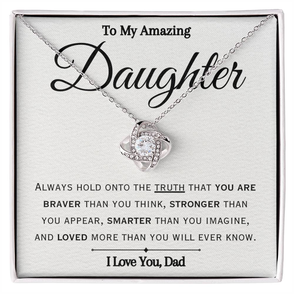 To My American Daughter- Braver Stronger Smarter- Necklace (From Dad)