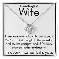 Load image into Gallery viewer, To My Beautiful Wife- In My Dreams- Necklace (White background)
