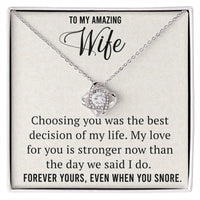 Load image into Gallery viewer, To My Amazing Wife-Forever Yours, Even When You Snore- Necklace
