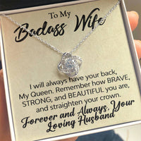 Load image into Gallery viewer, To My Badass Wife- Forever and Always-Love Knot Necklace
