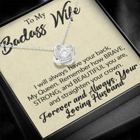 Load image into Gallery viewer, To My Badass Wife- Forever and Always-Love Knot Necklace
