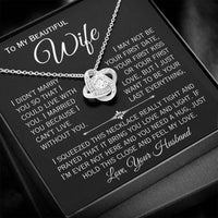 Load image into Gallery viewer, To My Beautiful Wife- I Can&#39;t Live Without You- Love Necklace ( Black)
