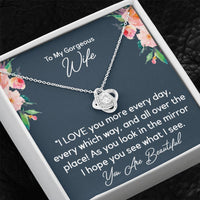 Load image into Gallery viewer, To My Gorgeous Wife- I Love You More Every Day- Love Knot Necklace
