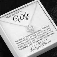 Load image into Gallery viewer, To My Wife- My Rock, My Love, My Everything- Love Knot Necklace
