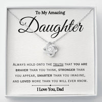 Load image into Gallery viewer, To My American Daughter- Braver Stronger Smarter- Necklace (From Dad)
