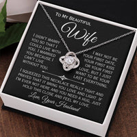 Load image into Gallery viewer, To My Beautiful Wife- I Can&#39;t Live Without You- Love Necklace ( Black)
